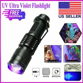 UV Ultra Violet Flashlight Handheld Blacklight Small Flashlight 395nm Mini Light Inspection Lamp Pen Torch Detector For Dog Pet Urine Stains, Bed Bugs