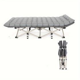 Grey Heavy-duty Folding Camping Bed With Storage Bag Suitable For Travel, Office And RV Travel,Please Note That This Product Is Shipped By Average Shi