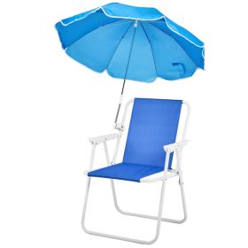 Folding Beach Chair With Umbrella For Adults, Lightweight Porable Camping Chair With 265lbs Capacity For Travel Picnic Concert & Outdoor Activities, B