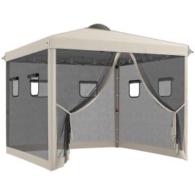 Outsunny 10' X 10' Pop Up Canopy Tent With Netting, Instant Screen House Room, UV-Resistant Sun Shel