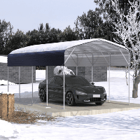 Metal Carport 11x19 FT Heavy Duty With Galvanized Steel Roof