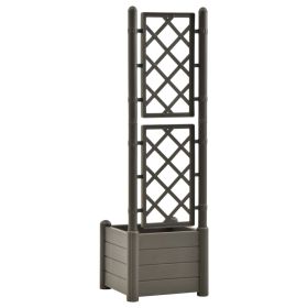 vidaXL Garden Planter with Trellis 16.9"x16.9"x55.9" PP Anthracite