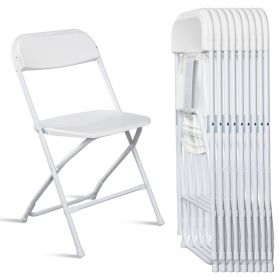 10pcs White, Plastic Folding Chair