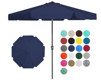 Nix DY All-iron Vertical Mid-column Umbrella 9-8-38 - Navy Blue