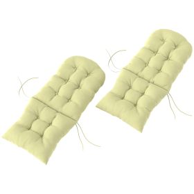 Chair Cushions Set Of 2, Tufted High Back Patio Non-Slip Cushions For Chairs, Beige