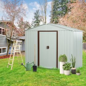 8ft X 4ft Outdoor Metal Storage Shed White YX48
