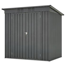 6 X 4 Ft Outdoor Storage Shed, All Weather Tool Shed For Garden, Backyard, Lawn, Black