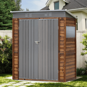 3x5FT Iron Wood Combination Tool Shed   A Perfect Blend Of Nature And Functionality