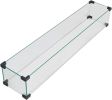 LEGACY HEATING Fire Pit Table Wind Guard, 38.1 x 10.6 x 5.9 Inch Rectangular Glass Wind Guard, Clear Tempered Glass Flame Guard, with Aluminum Alloy B