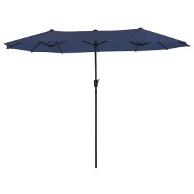 15 ft. Market No Weights Patio Umbrella 2-Side- Blue