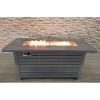 Living Source International Steel Propane/Natural Gas Outdoor Fire Pit Table with Lid (gray)