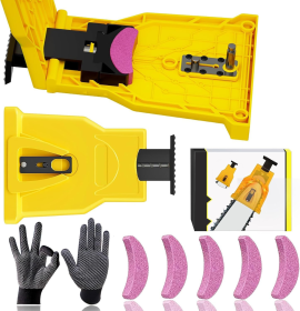 Chainsaw Sharpener, Portable Chainsaw Sharpener, Universal Chain Saw Blade Sharpener Kit With 5 Sharpening Stones, Fast Working Chainsaw Chain Sharpen