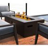 Living Source International Concrete Propane/Natural Gas Fire Pit Table (Dark )