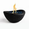 Tabletop Fire Pit Black, Outdoor & Indoor Fire Pit, Portable Concrete Fire Pit, Personal Ethanol Fireplace, Outdoor Table Top Fire Pit, Mini Fire Pit
