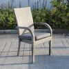 Balcones 9-Piece Outdoor Dining Table Set With 8-Dining Chairs, Gray/Dark Gray