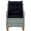 9 Piece Patio Dining Set with Cushions Poly Rattan Light Gray