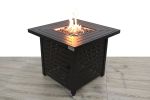 Living Source International 25" H x 30" W Steel Propane/Natural Gas Fire Pit Table (Black)