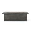 ANCHORAGE 56'' WOOD RECTANGULAR MGO FIRE TABLE GREY - 50,000 BTU
