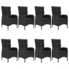 9 Piece Patio Dining Set Black