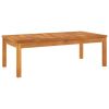 5 Piece Patio Lounge Set with Cushion Cream Solid Acacia Wood