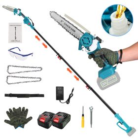 1Set 2 In1 Cordless Pole Saw And Mini Chainsaw With Extension Pole 21V Battery 8in Electric Brushless Pole Chainsaw With Auto Oiler Safety Switch 6.4L (Option: 3000mAh)