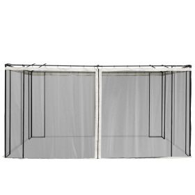 Outsunny 10' X 13' Replacement Mesh Sidewall Netting For Patio Gazebos And Canopy Tents With Zippers (Color: White)