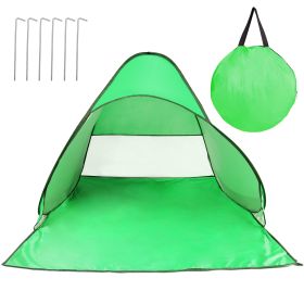 1Pc 2-3Person Beach Tent With Net Window Storage Bag 64.96 X 59.06 X 43.31in Anti-UV Automatic Waterproof For Outdoor Beach Camping Fishing Park Lake (Color: Green)