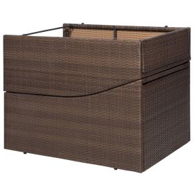 vidaXL Sun Lounger with Cushion Poly Rattan Brown (Option: as picture)