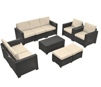 10 Piece Patio Furniture Set (Option: W1703S00047)